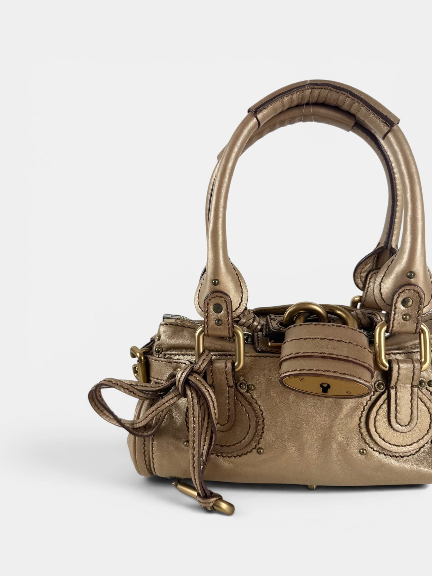 2007 Chloe Paddington Gold Leather GHW Mini Handbag | O/S, Multicoloured