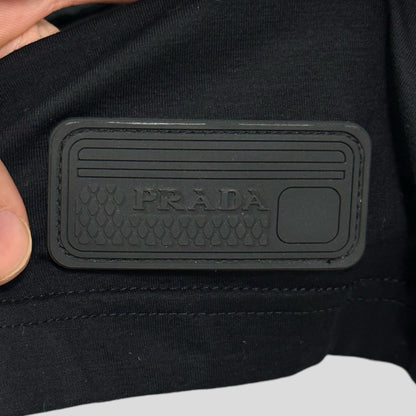 Prada Milano 2018 Rubber Race Logo Panelled Longsleeve - M | Large, Black