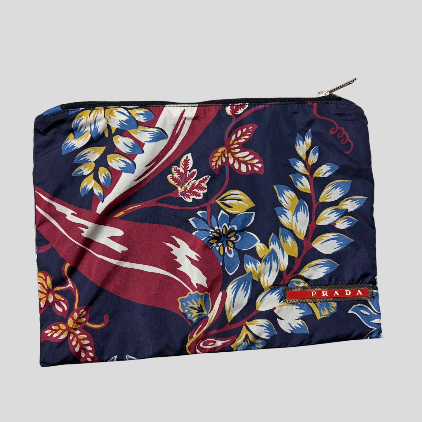 Prada 2014 Floral Nylon Red Tab Logo Shorts + Bag - IT44 | Default Title, Red