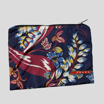 Prada 2014 Floral Nylon Red Tab Logo Shorts + Bag - IT44 | Default Title, Red