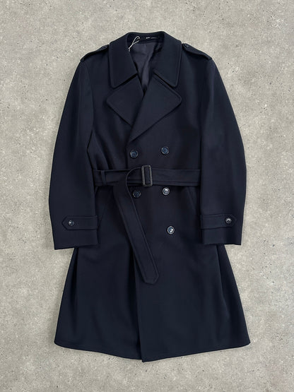 Vintage New Wool Twill Belted Trench Coat - XL