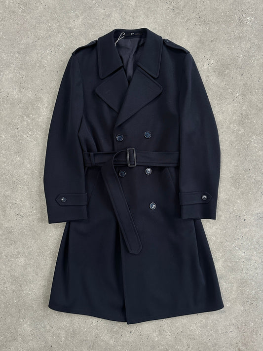 Vintage New Wool Twill Belted Trench Coat - XL