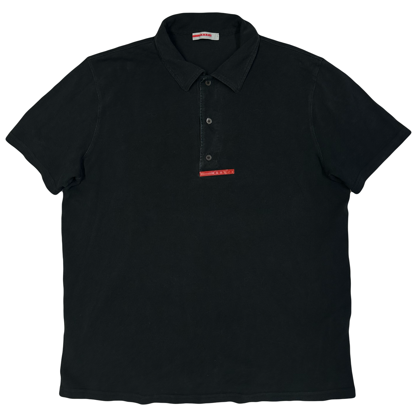 Prada Polo Shirt In Black ( XL )