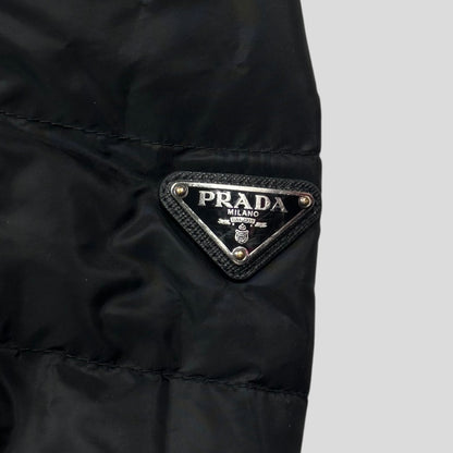Prada 2018 Nylon Down Tri-Pocket Plaque Logo Puffer - S/M