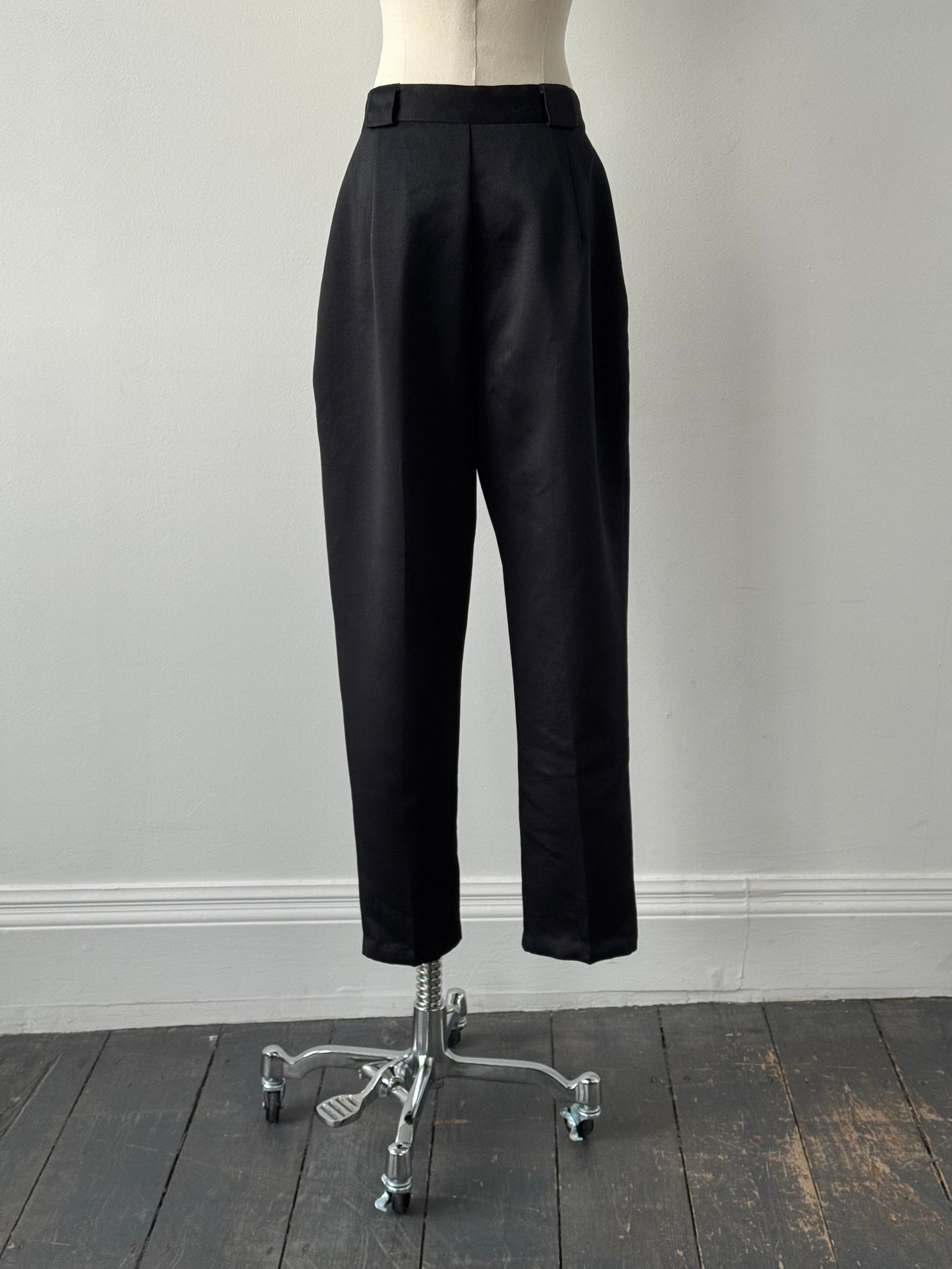 Vintage 1980s Satin Tapered Leg High Waisted Trousers - W26