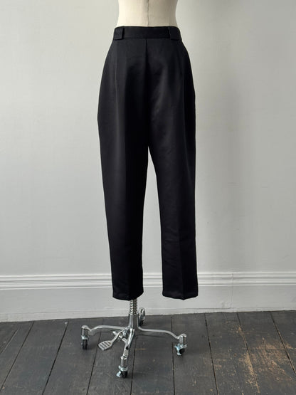 Vintage 1980s Satin Tapered Leg High Waisted Trousers - W26