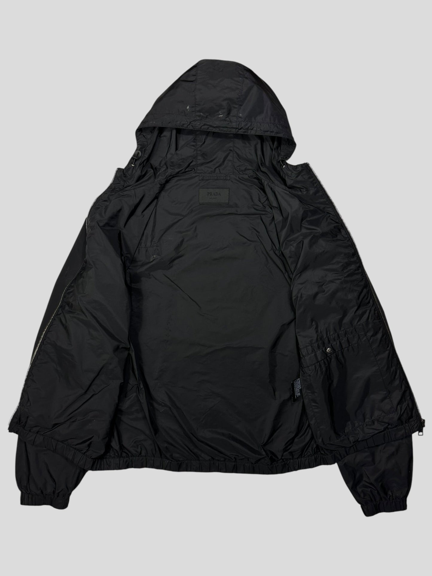 Prada Milano 2017 Triangle Plaque Logo Nylon Windbreaker Jacket - IT50 | Default Title, Black