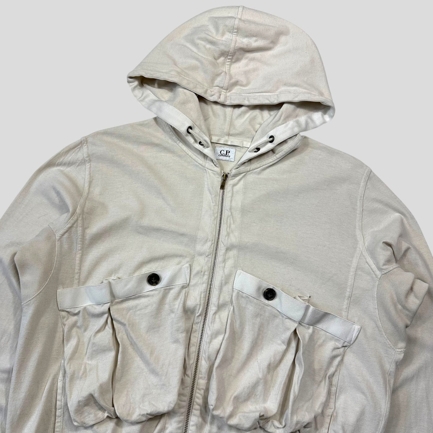 CP Company 2010 Multipocket Zip-up Cotton Logo Hoodie - M