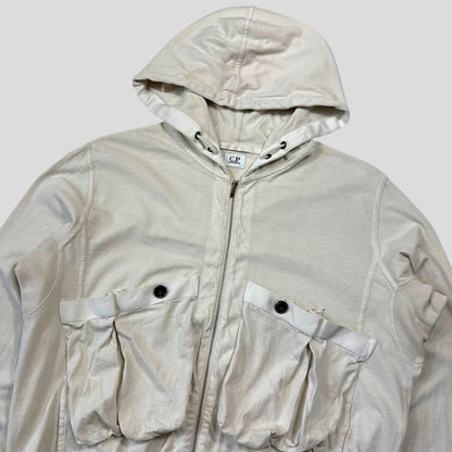 CP Company 2010 Multipocket Zip-up Cotton Logo Hoodie - M