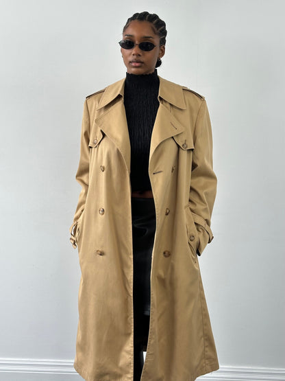 Christian Dior Paris 1980s Cotton Double Breasted Trench Coat - L