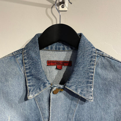 Katharine Hamnett Denim Trucker Jacket | O/S, Light Blue