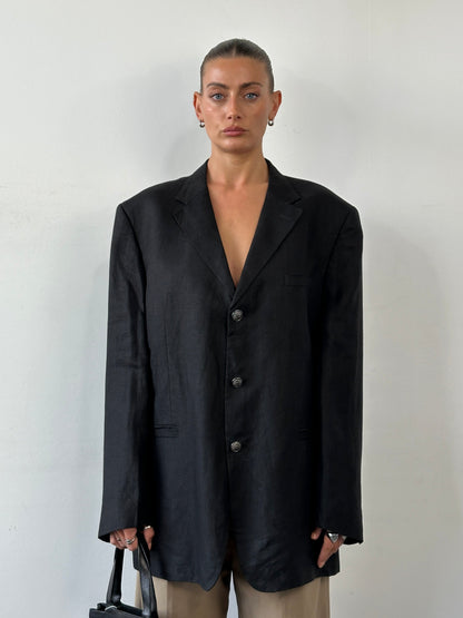 Versace Classic V2 Bespoke Button Pure Linen Single Breasted Blazer - 46R/XL