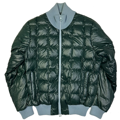 Duvetica Square Stitch Puffer Jacket In Dark Green & Blue ( M )