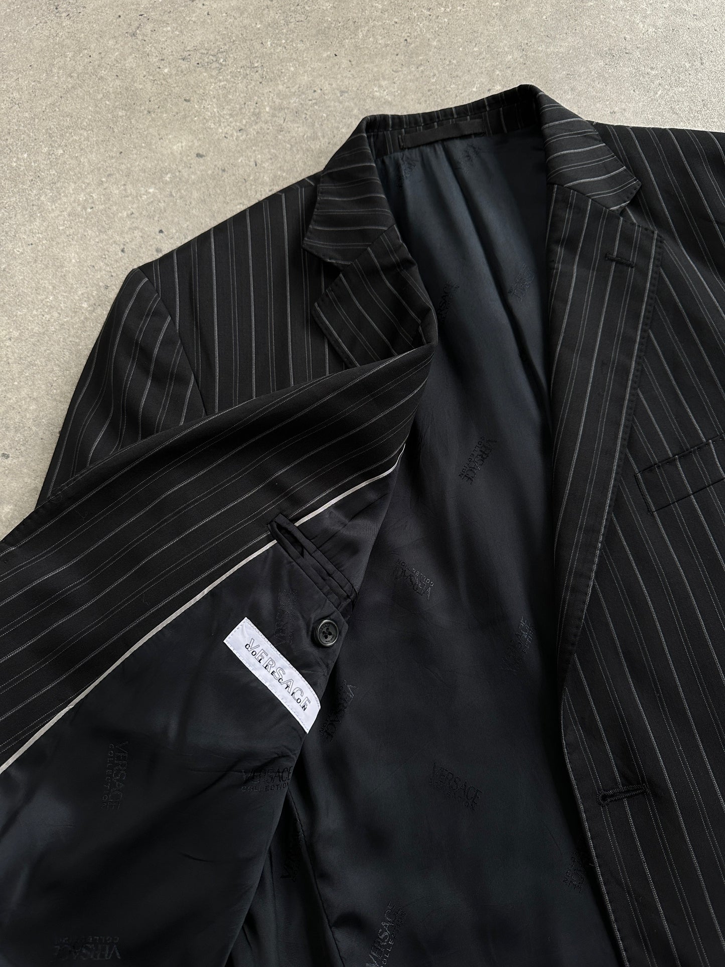 Versace Collection 2000s Stripe Pure Wool Single Breasted Blazer - 46R/XL