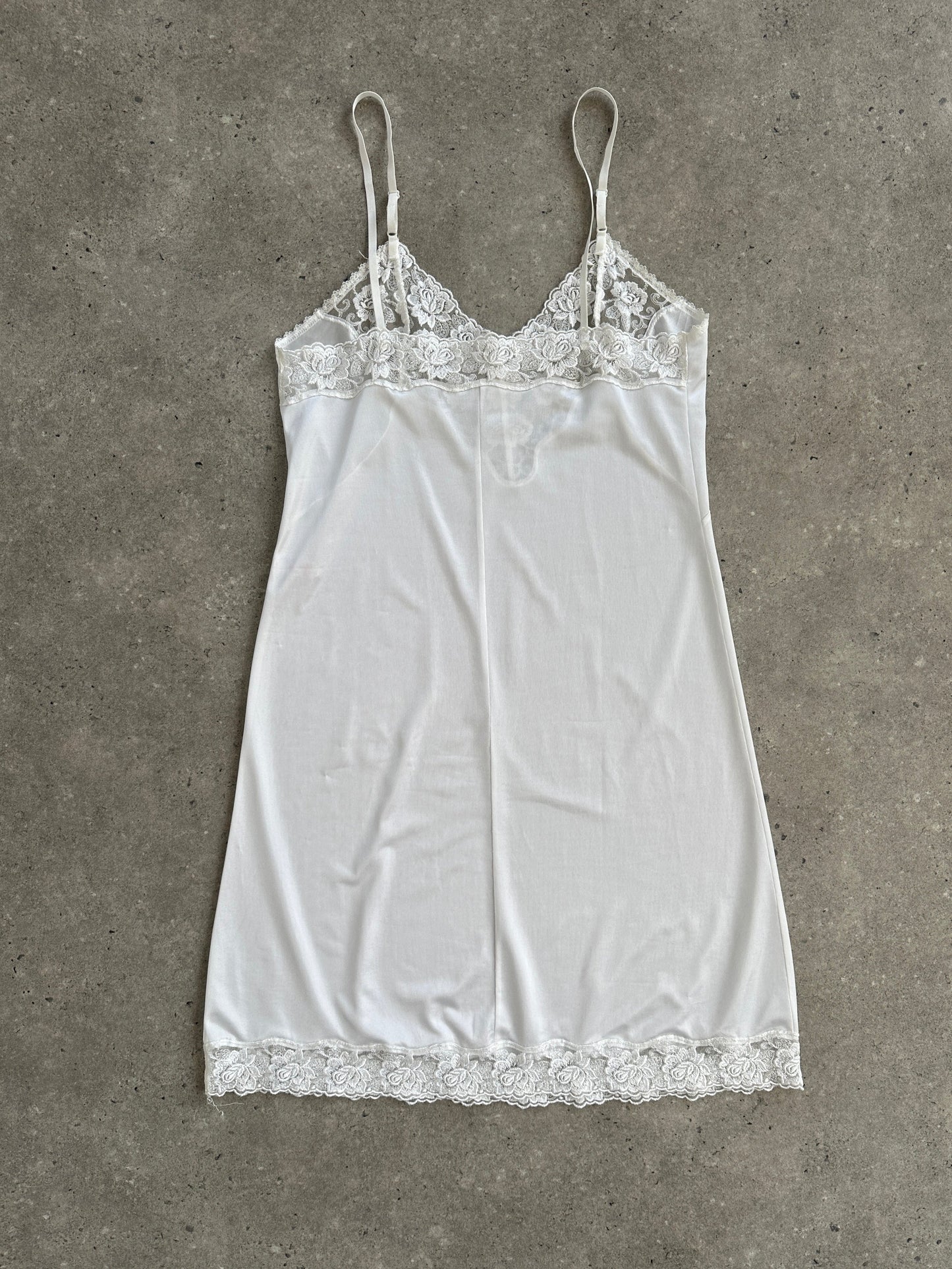 Vintage 1990s Lace Sheer Mini Slip Dress - S