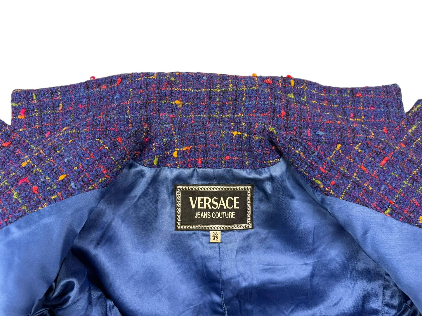 Versace early 1990s boucle skirt suit