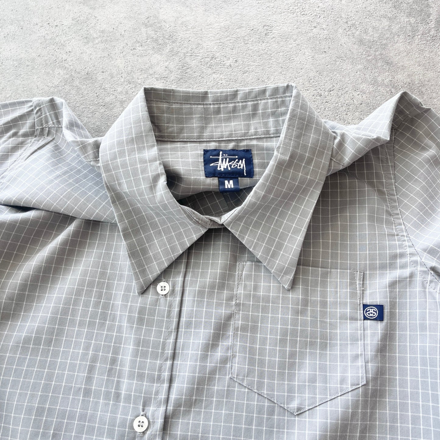 Stussy 2000s deadstock lightweight check shirt (M)