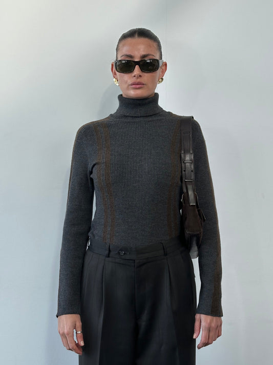 Dolce & Gabbana D&G Wool Rib Knit Turtle Neck - M