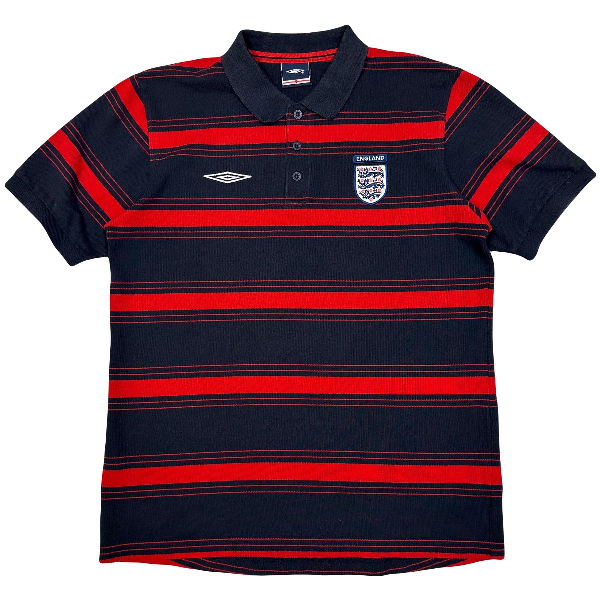 Umbro England 2004 Polo Shirt In Navy & Red ( M ) - Known Source