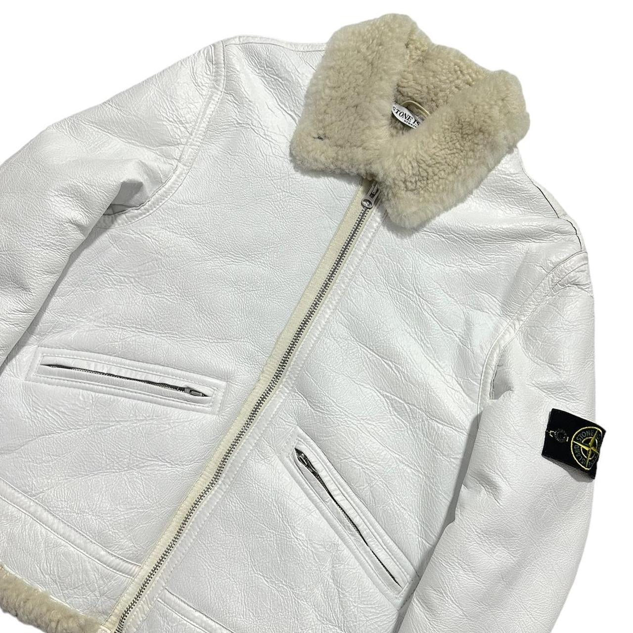 Stone Island Hand Painted Sheepskin Leather Jacket