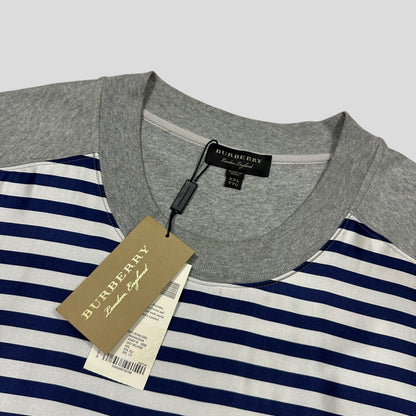 Burberry 2017 Striped Nylon Appliqué Logo Crewneck - XXL | Grey