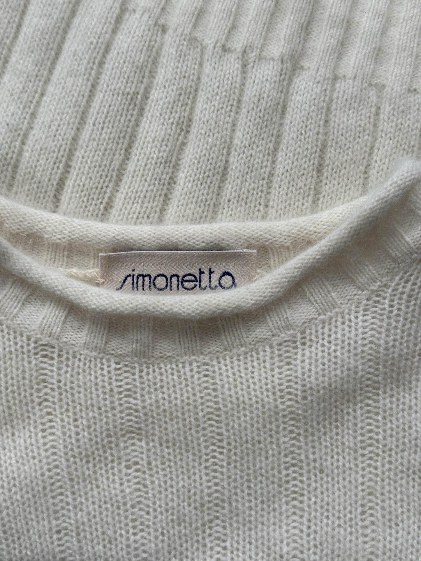 Vintage 1990s Angora Wool Cropped Jumper - S