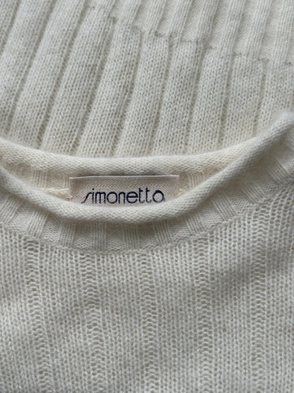 Vintage 1990s Angora Wool Cropped Jumper - S