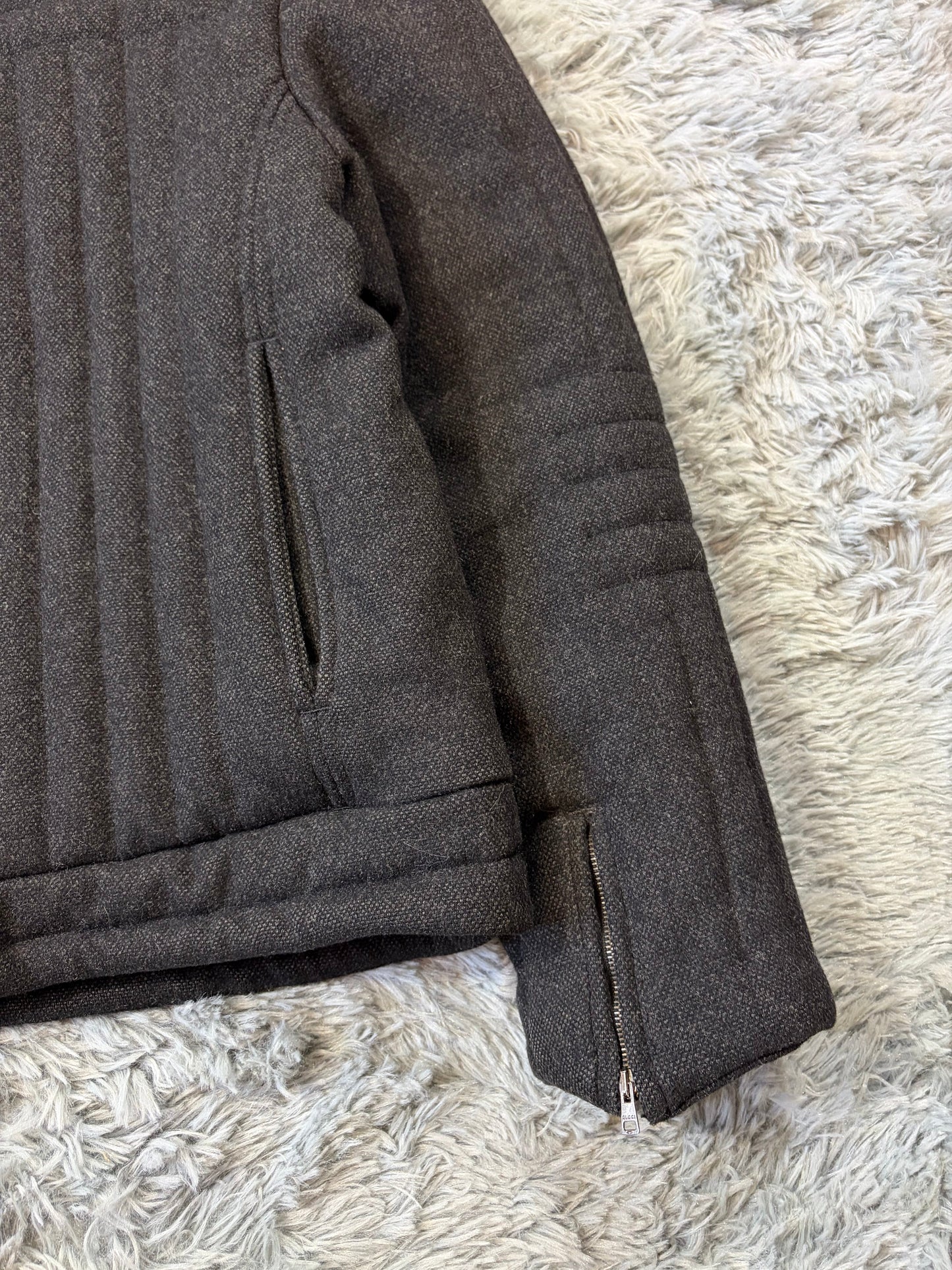 Gucci by Tom Ford AW00 Wool 3D Ribbed Runway Biker Jacket - IT50 | O/S, Multicoloured