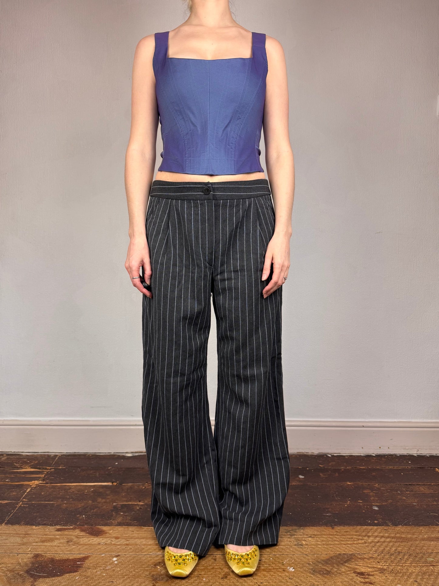 Armani Collezioni 2005 pinstripe trousers | Grey, Multicoloured