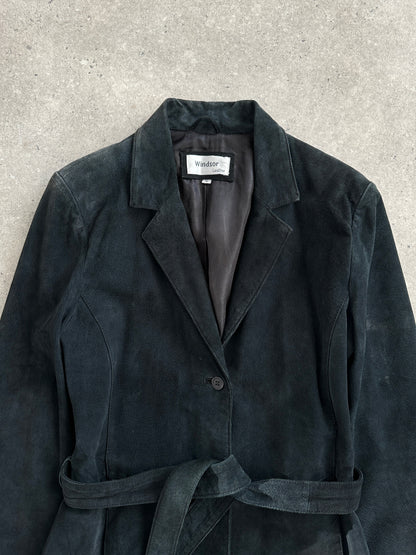 Vintage 1990s Suede Belted Jacket - S/M