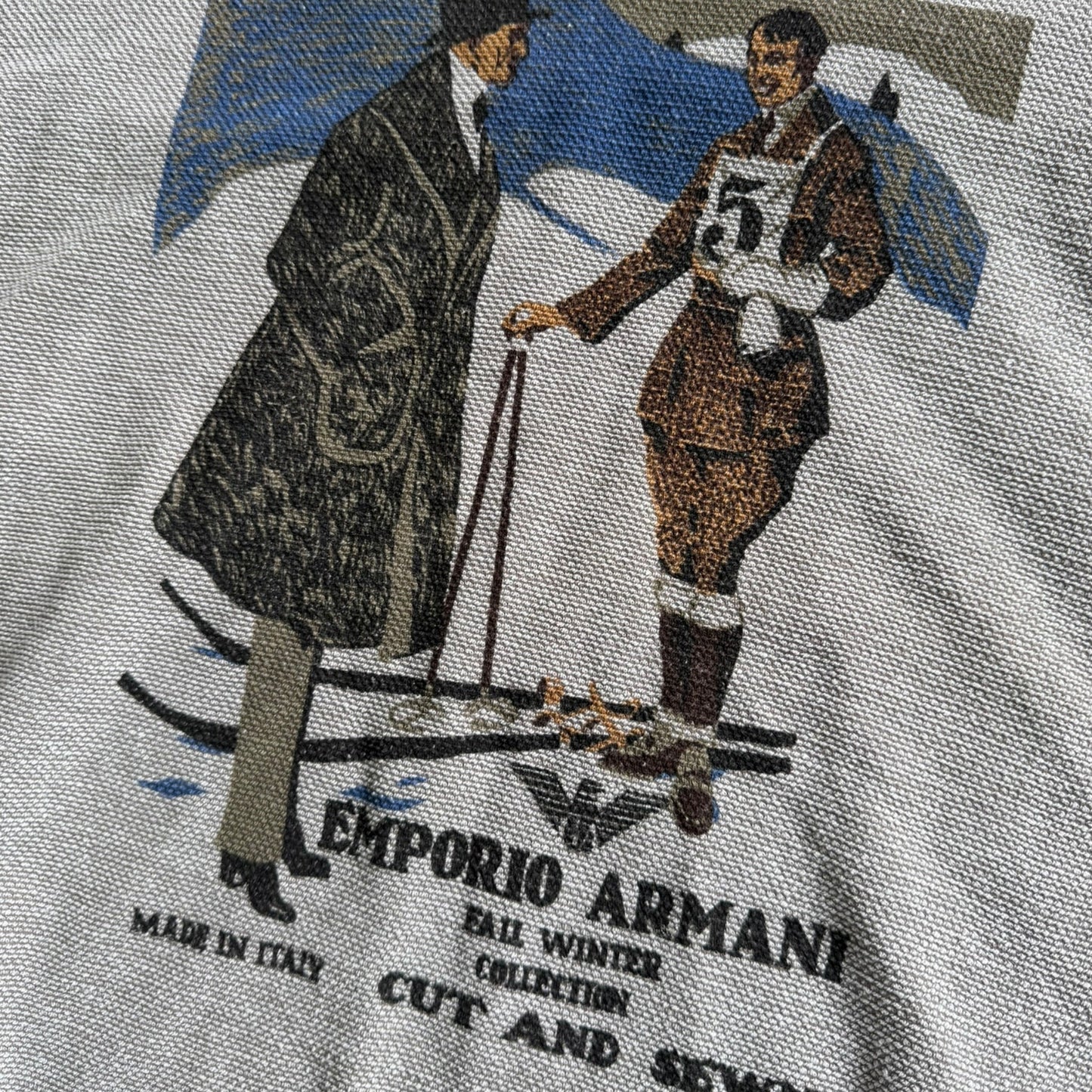1980's Emporio Armani 'Cut & Sewn' Waffle Sweatshirt (L) | Default Title, Red