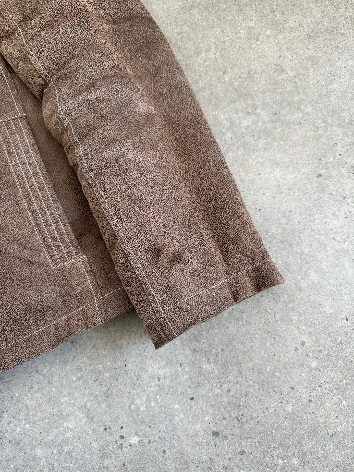 Vintage Textured Leather Jacket - XL