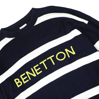 BENETTON STRIPED CREW SWEAT  (M)