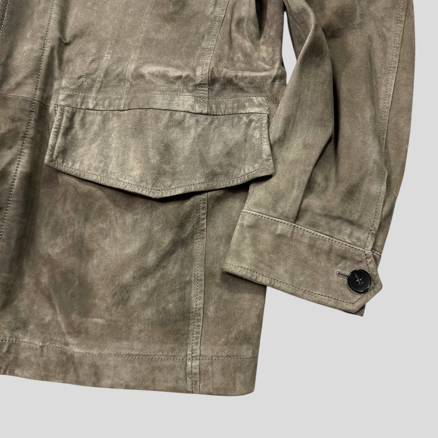 Gucci by Tom Ford FW03 Suede Leather Western Military Jacket - IT54 (L) | Default Title, Multicoloured