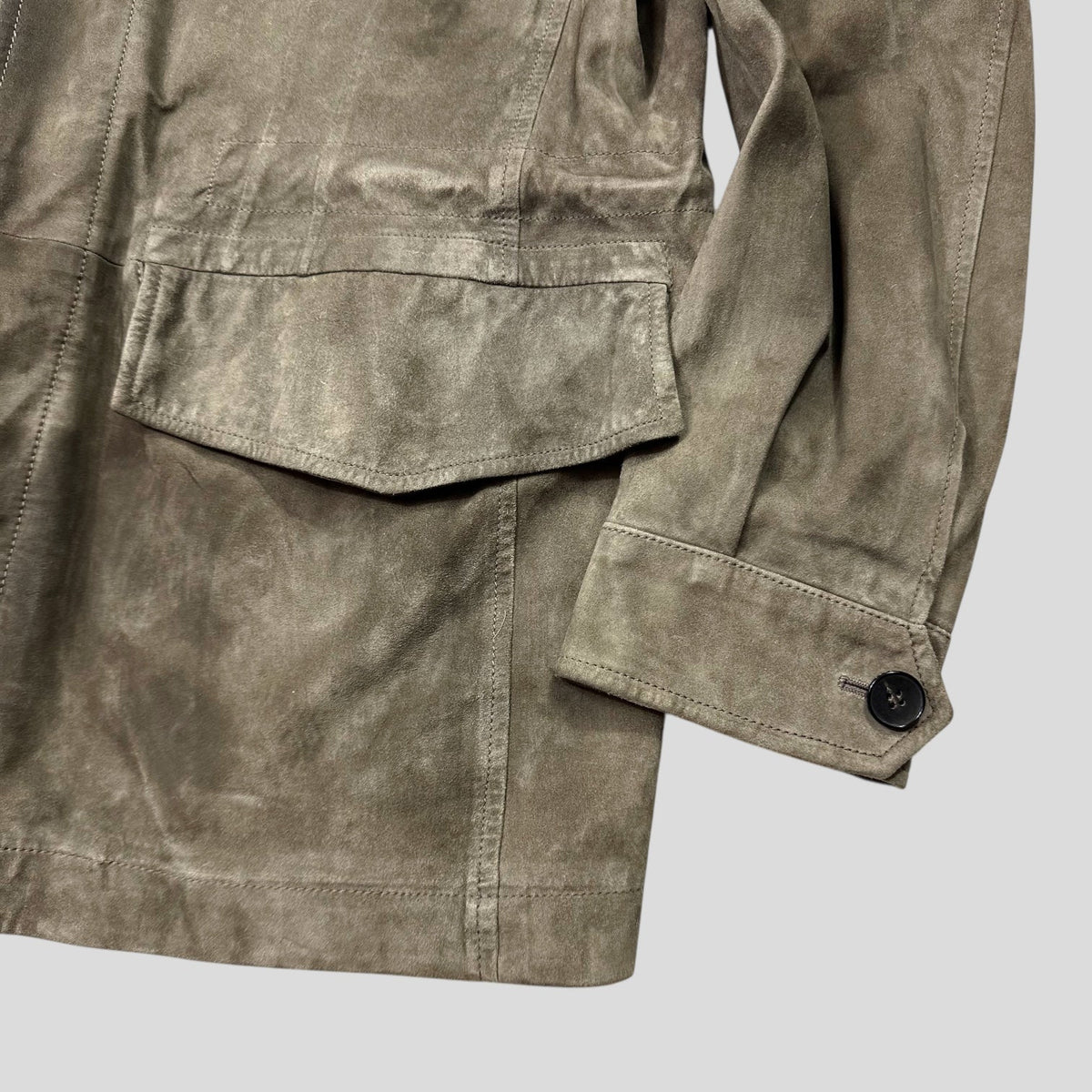 Gucci by Tom Ford FW03 Suede Leather Western Military Jacket - IT54 (L) | Large, Multicoloured