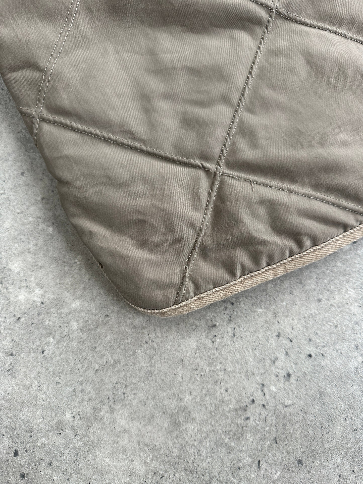 Burberry 1990s Quilted Nova Check Cord Collar Jacket – L