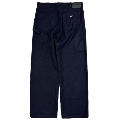 Armani Wool Trousers In Navy ( W34 )