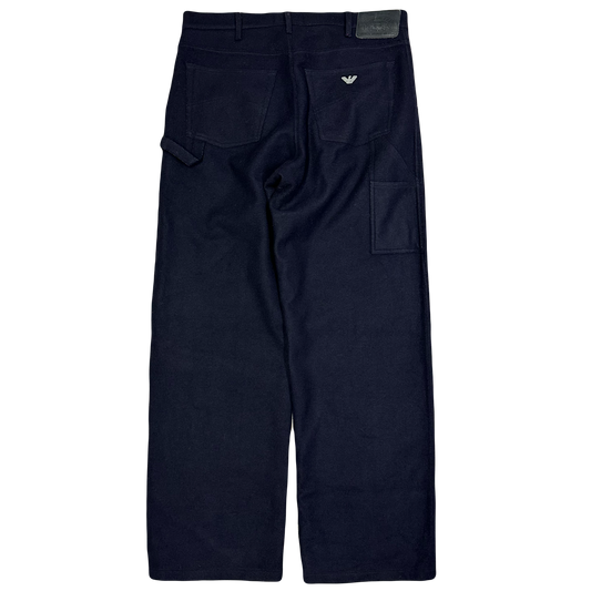 Armani Wool Trousers In Navy ( W34 )