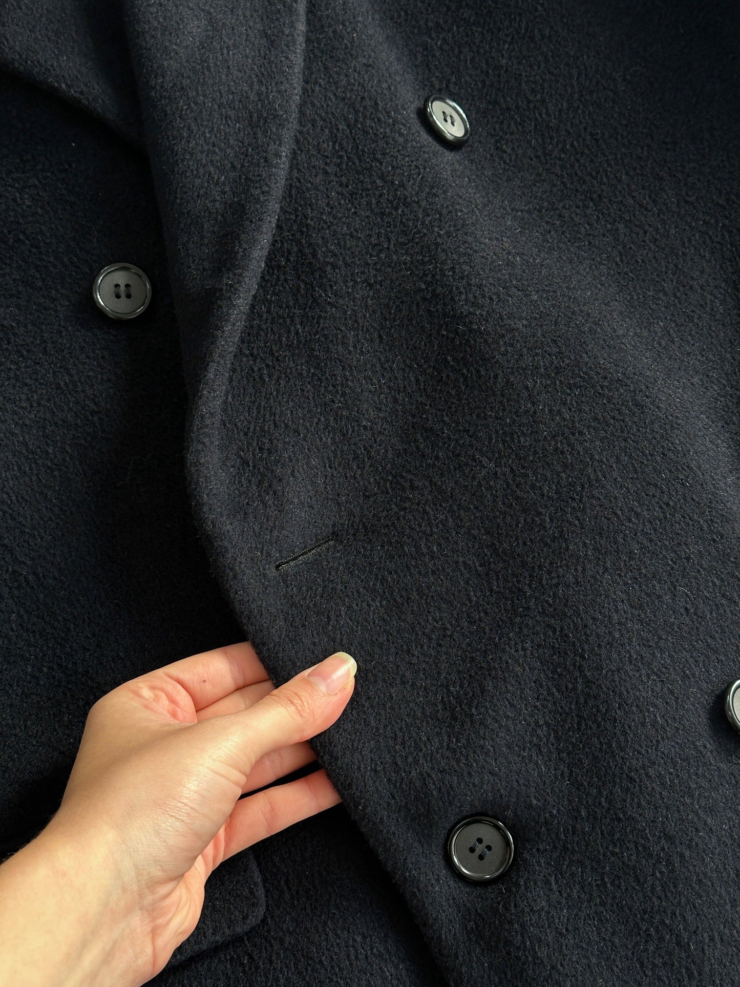 Vintage Wool Cashmere Double Breasted Coat - XXL