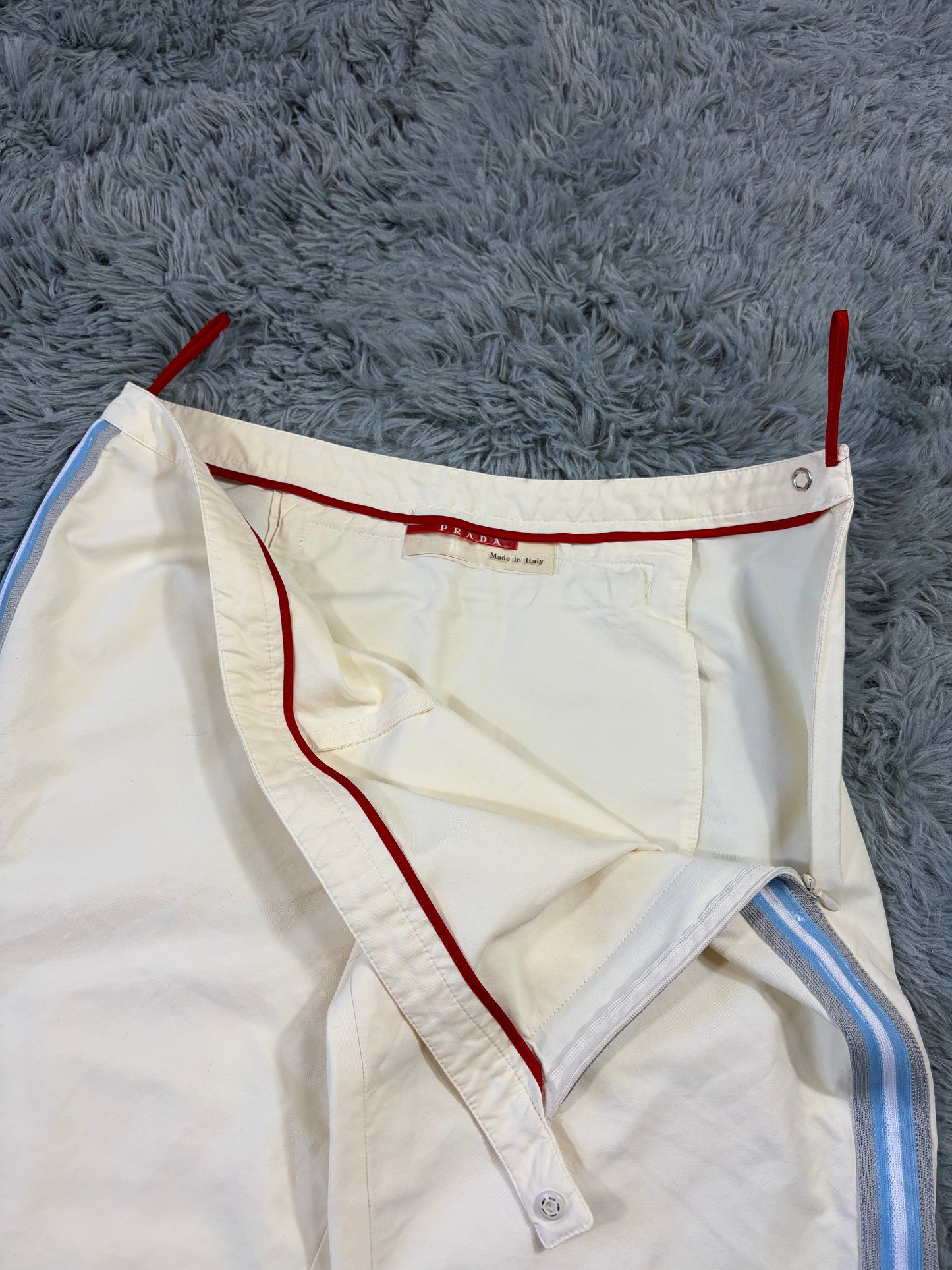 Prada Sport SS00 Gel Seam Stash Pocket Capri Trousers Shorts - IT44 | O/S, Blue