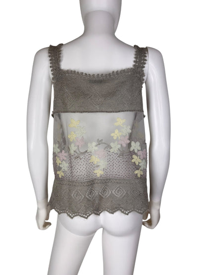 Moschino knit mesh embellished top | Grey, Grey