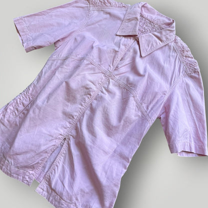 2000's Maharishi Crinkle Back Top UK8 | O/S, Light Pink