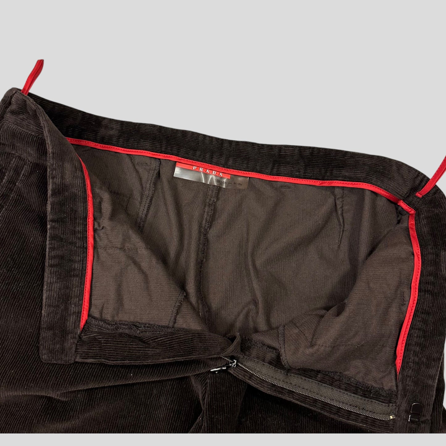 Prada Sport 00’s Baggy Adjustable Needle Corduroy Trousers - IT54 | Default Title, Brown