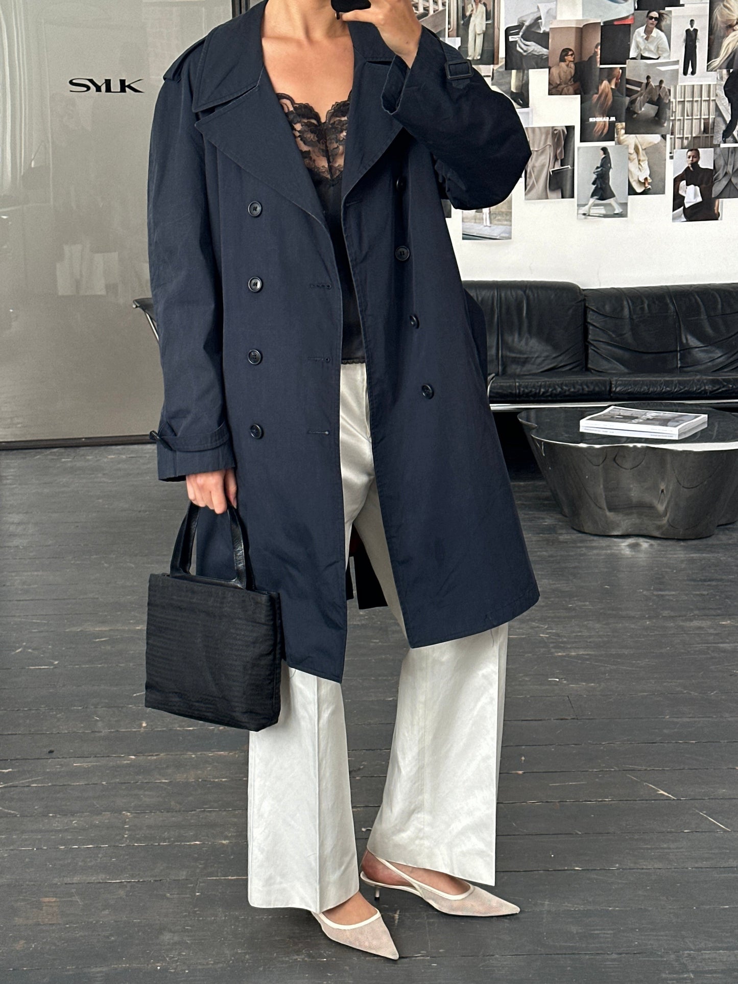 London Fog 1980s Double Breasted Belted Cotton Trench Coat - L/XL