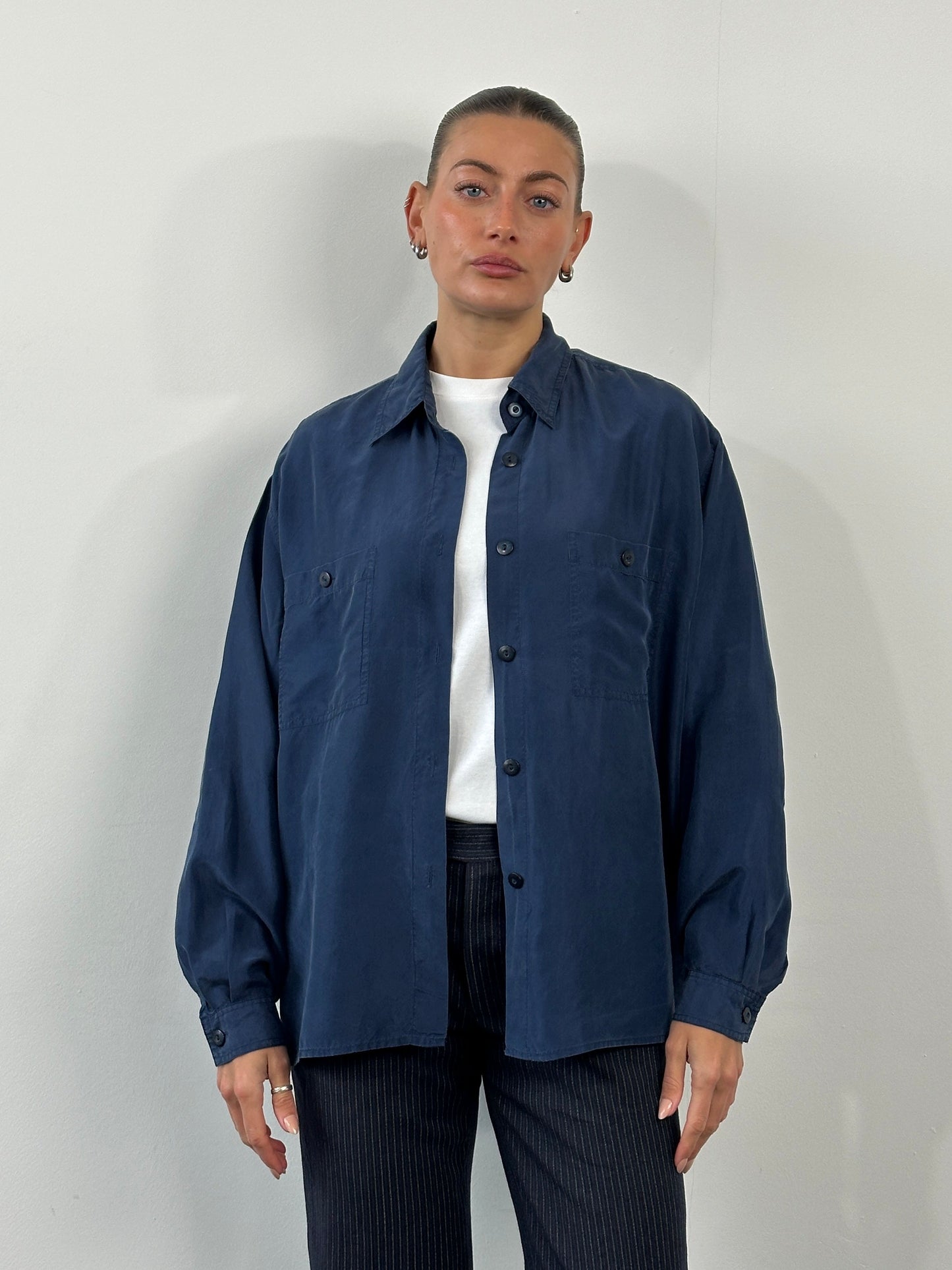 Vintage 1990s Pure Silk Shirt - L