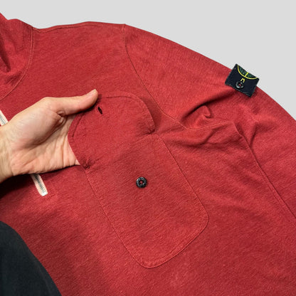 Stone Island 2010 Blood Red Flax & Silk Lightweight Knit - L | Default Title, Red
