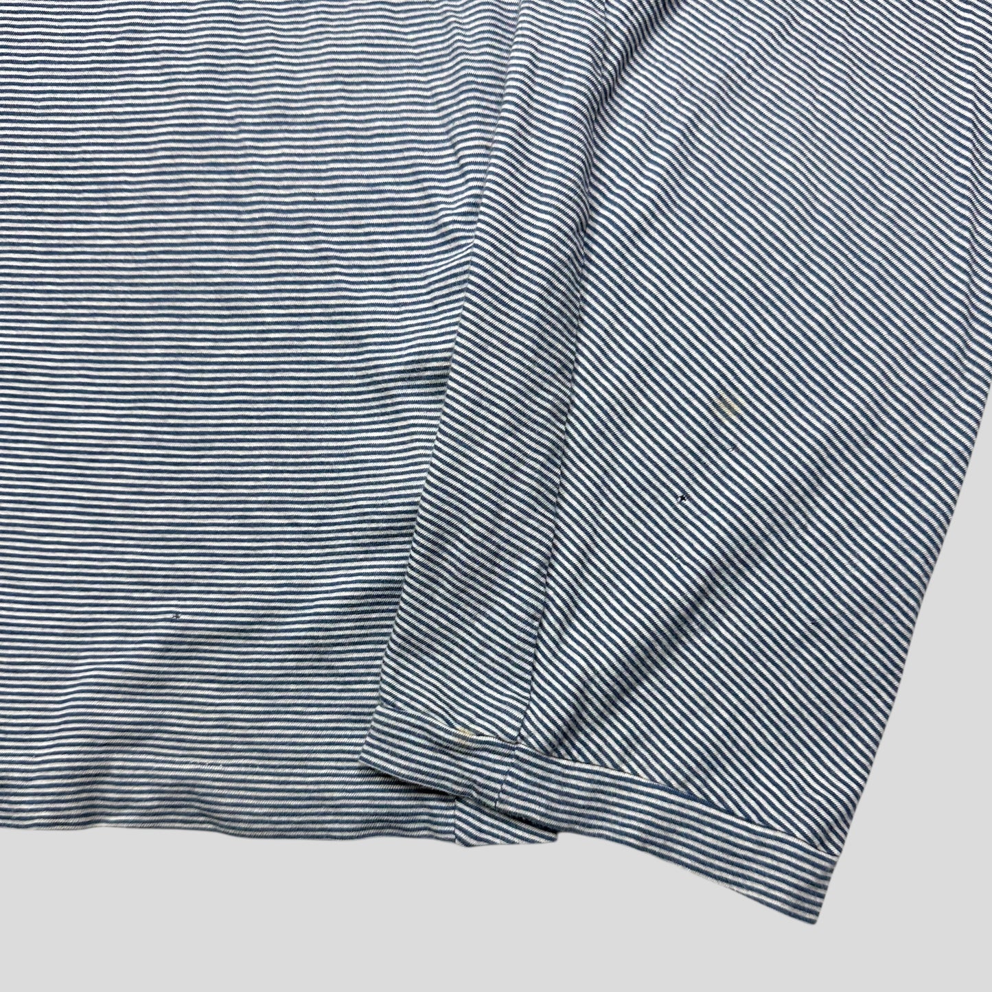 Prada Sport 2009 Blue Logo Tab Striped LS T-shirt - L