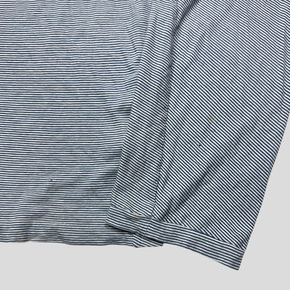 Prada Sport 2009 Blue Logo Tab Striped LS T-shirt - L