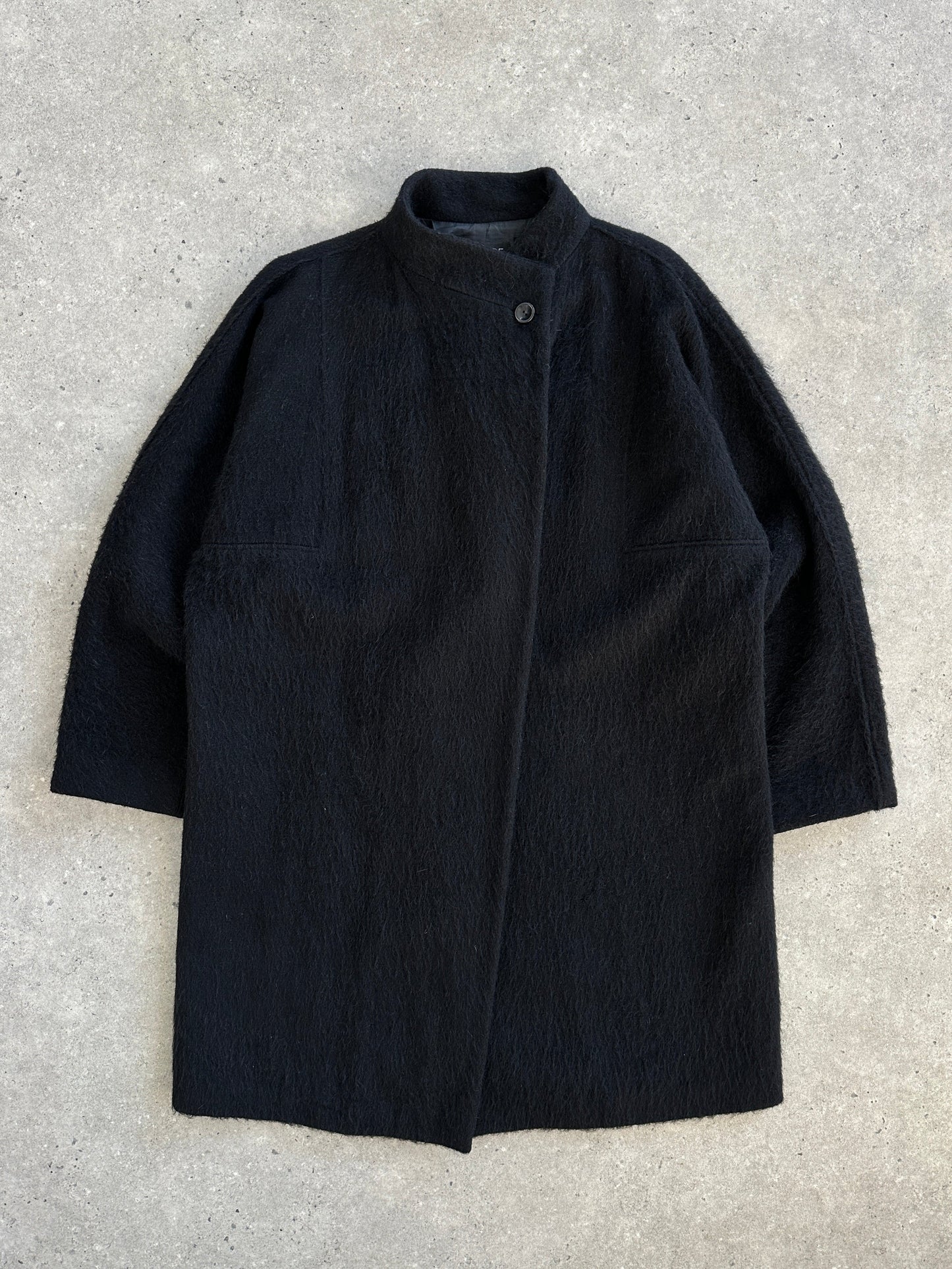 Vintage 1990s Wool Mohair High Neck Coat - M