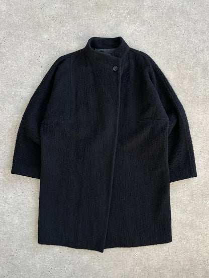 Vintage 1990s Wool Mohair High Neck Coat - M